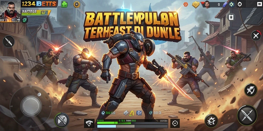 Tampilan gameplay seru dari 1234BETS di tengah pertempuran Battle Royale.