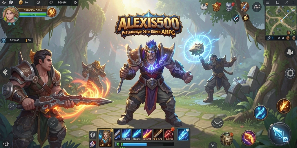 Gameplay seru ALEXIS500 dengan pertarungan yang mendebarkan.