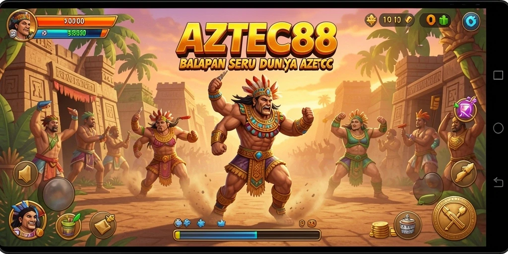 Gameplay Racing AZTEC88 dengan trek menantang dan kendaraan yang mendebarkan.