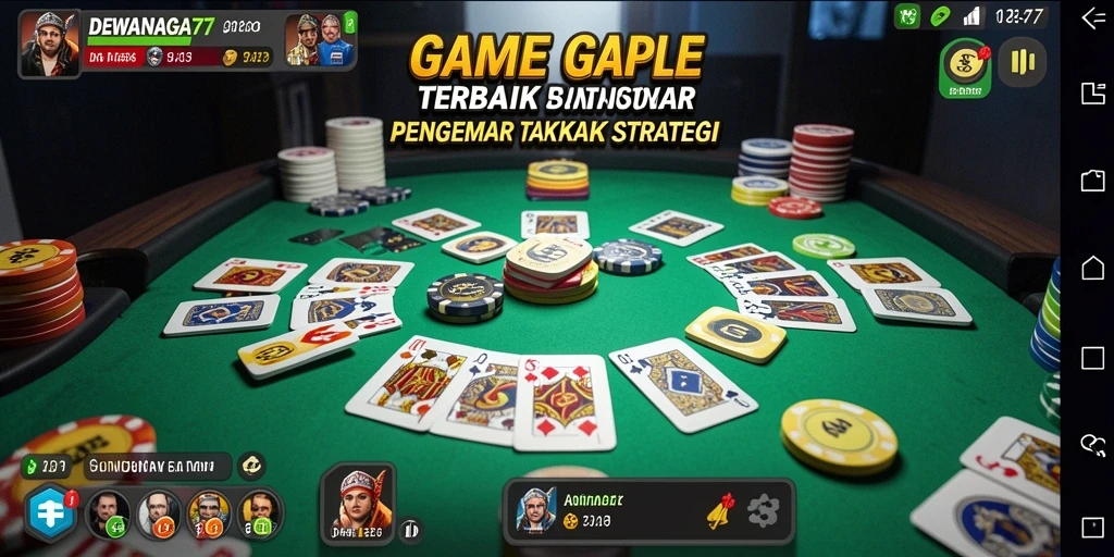 Tampilan seru dari gameplay Gaple di DEWANAGA77.