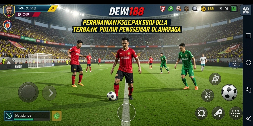 Screenshot gameplay menunjukkan aksi seru permainan sepak bola DEWI188.
