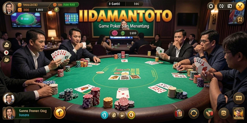 Screenshot gameplay IDAMANTOTO yang menampilkan aksi Poker mendebarkan.