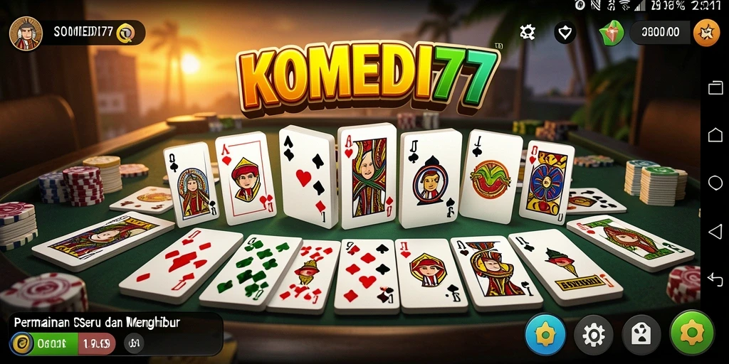 Tampilan gameplay seru dari KOMEDI77 dengan aksi Domino yang mendebarkan.