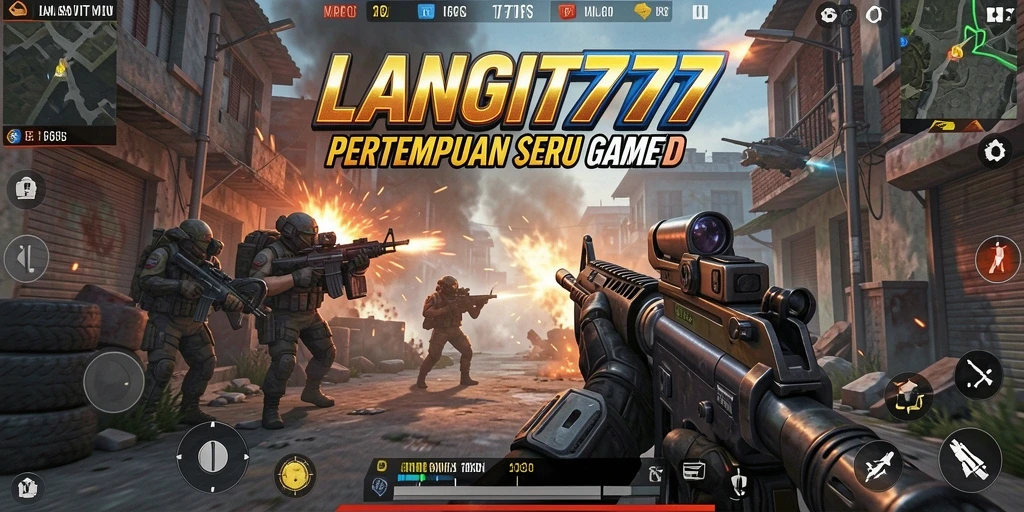 Tampilan gameplay seru dari LANGIT777 dengan aksi tembak-menembak yang mendebarkan.