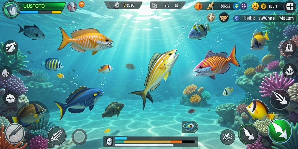 Tangkapan ikan yang berwarna-warni dalam gameplay UUSTOTO.